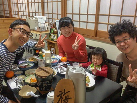 大学の後輩が泊まりに来てくれました。
